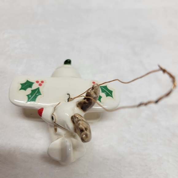 Fitz And Floyd Holly Express Reindeer Plane Christmas Ornament Vintage 1978 - Picture 6 of 11